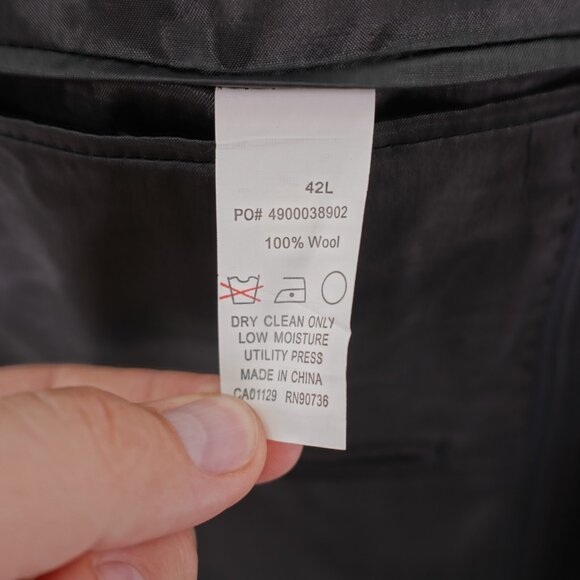 Calvin Klein Wool Gray Striped 2 Piece Suit 40L Flat Front 34 / 34 Mid Rise 2 Bu - Picture 13 of 15